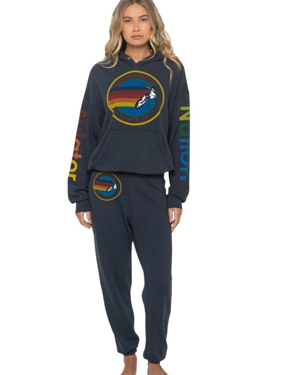 Aviator Nation Pants - Aviator Nation Related Venice Hoodie Joggers Set Charcoal XS Top S Pants